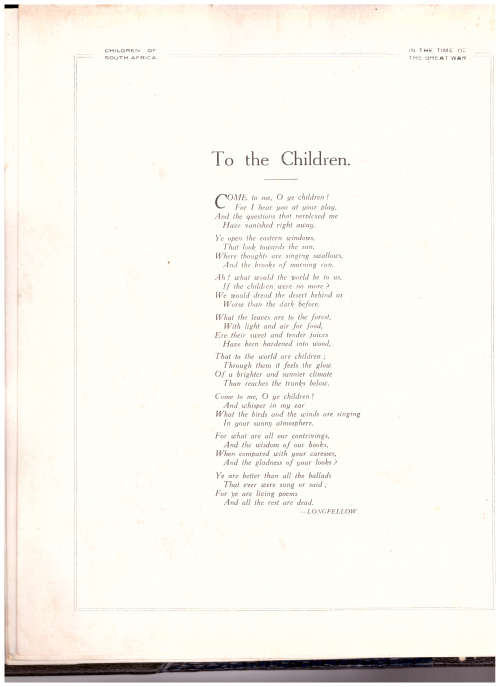 CHILDREN OF THE SOUTH AFRICAN WAR
