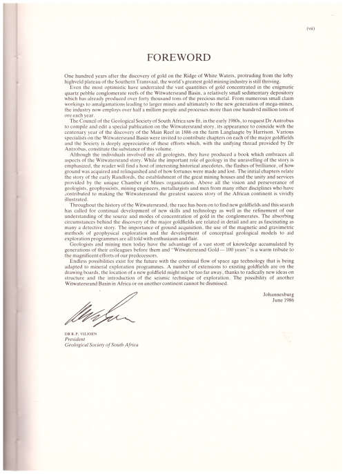WITWATERSRAND GOLD, 100 YEARS *LIMITED COPIES*