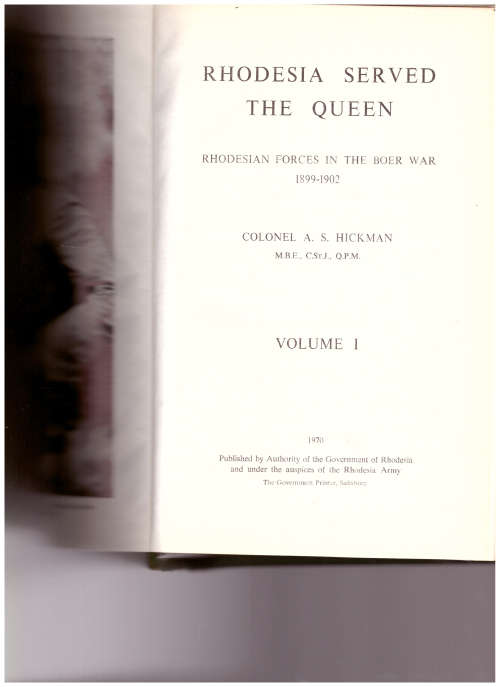 RHODESIA SERVES THE QUEEN, VOL. 1