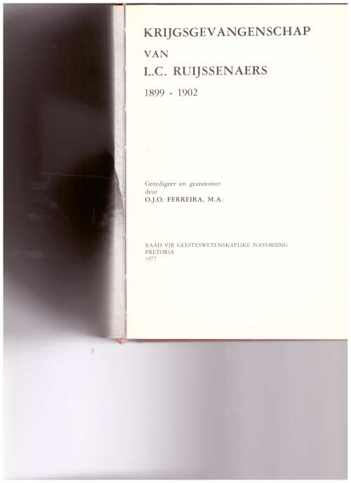 KRIJGSGEVANGENESCHAP VAN L.C. RUIJSSENAERS 1899-1902
