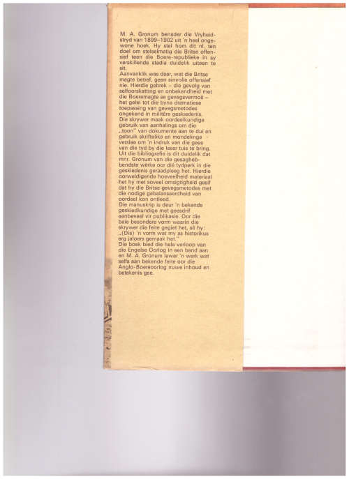DIE ENGELSE OORLOG 1899-1902 deur M.A. GRONUM