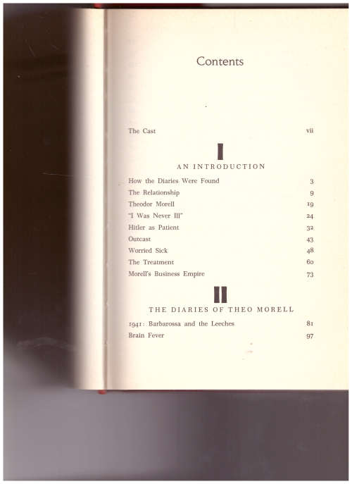 ADOLF HITLER: THE MEDICAL DIARIES, THE PRIVATE DIARIES OF DR. THEO MORELL