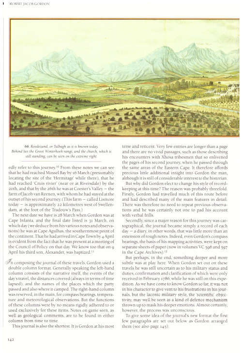 ROBERT JACOB GORDON 1743-1795, THE MAN AND HIS TRAVELS AT THE CAPE, LIMITED COPIES