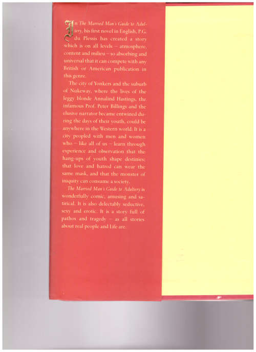 THE MARRIED MAN`S GUIDE TO ADULTERY by P.G. DU PLESSIS *SIGNED*