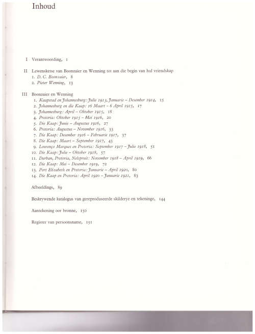 D.C. BOONZAIER EN PIETER WENNING, VERSLAG VAN `N VRIENDSKAP
