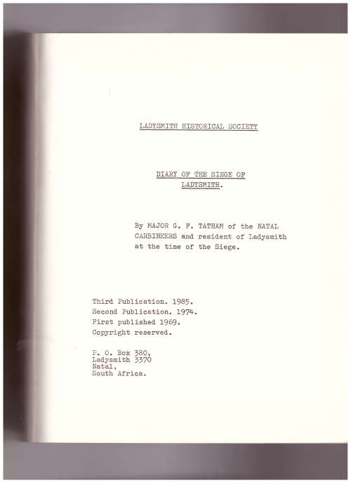 THE SIEGE OF LADYSMITH, 6 VOLUMES