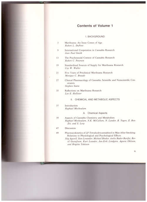 PHARMACOLOGY OF MARIHUANA 1 ST ED. 2 VOLUMES