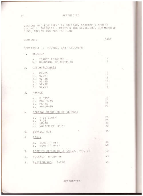WEAPONS AND EQUIPMENT IN MILITARY SERVICE: AFRICA, VOLUME 1: INFANTRY, VOLUME 2: GRENADES, ROCKET LA