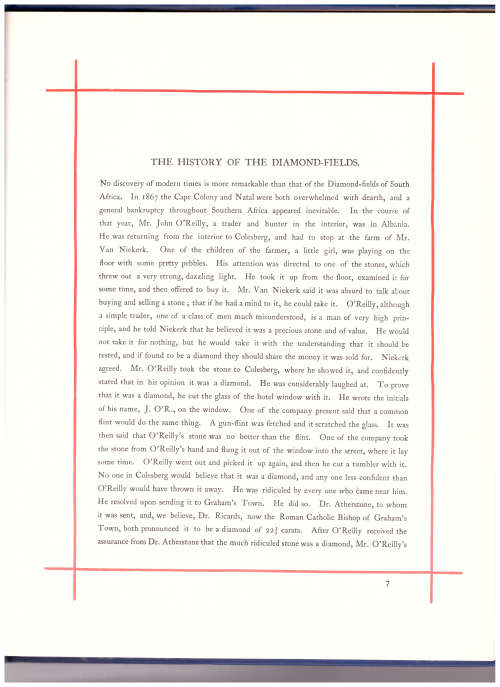 THE DIAMOND-FIELD KEEPSAKE 1873, LIMITED TO 500 COPIES