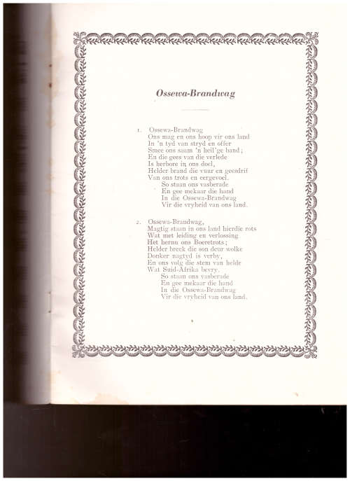 OSSEWA BRANDWAG: MY GOD, MY VOLK, MY LAND SUID-AFRIKA