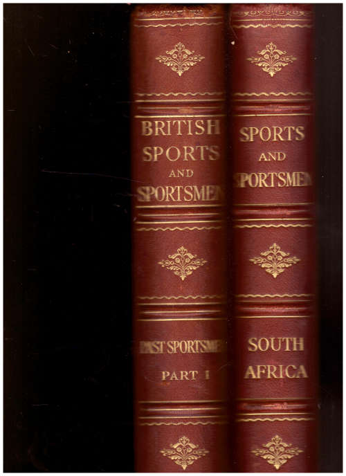 BRITISH SPORTS AND SPORTSMEN, SPORTS AND SPORTSMEN SOUTH AFRICA 2 X FULL LEATHER BOOKS LIMIT TO 500