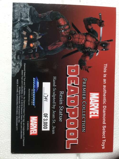 DEADPOOL. RESIN STATUE, LIMITED TO 3 000 pieces worldwide. THIS IS NO. 1741/3 000