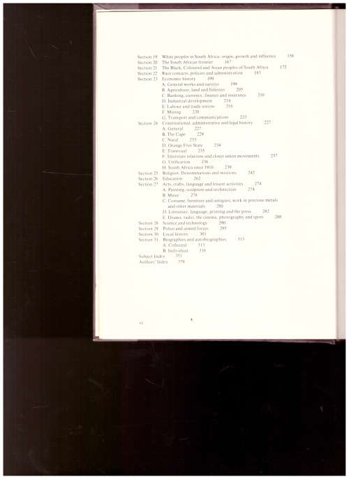 SOUTH AFRICAN HISTORY AND HISTORIANS, A BIBLIOGRAPHY