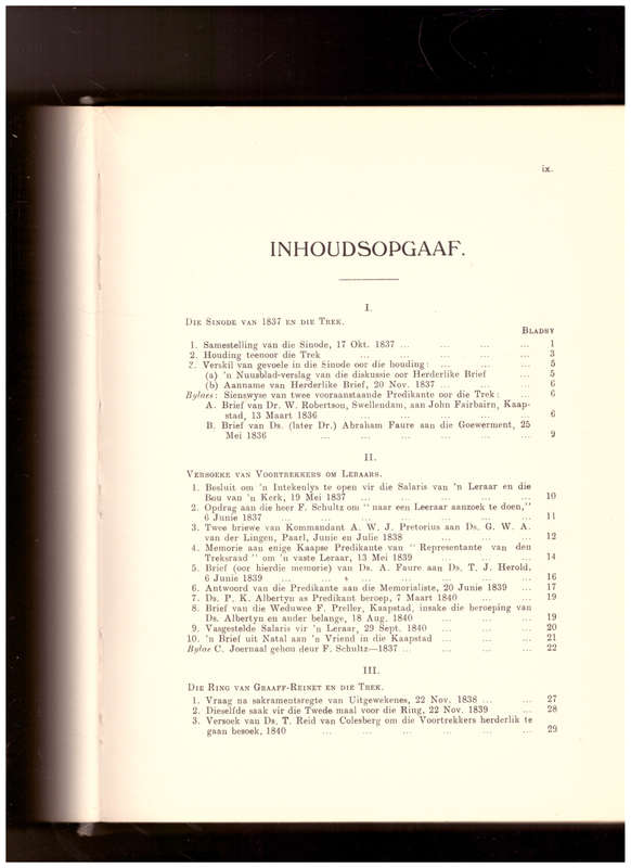 DIE KAAPSE KERK EN DIE GROOT TREK, 1 ste UITG. 1929