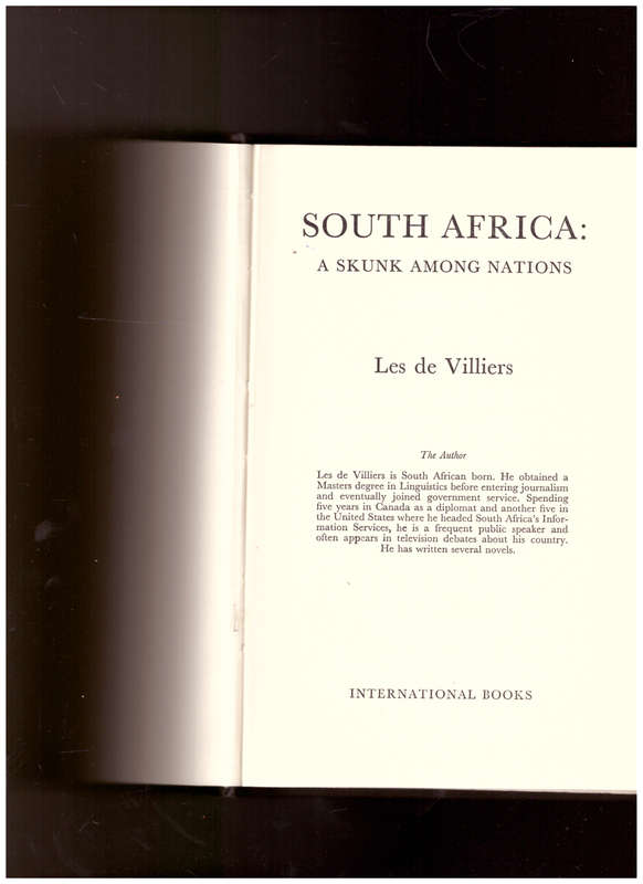 SOUTH AFRICA: A SKUNK AMONG NATIONS