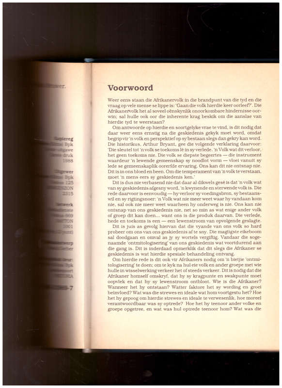 VIR VOLK EN VRYHEID: `N BESKRYWING VAN DIE AFRIKANERVOLK SE GESKIEDENIS