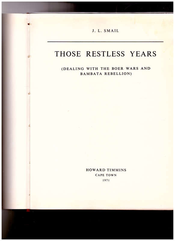 THOSE RESTLESS YEARS: DEALING WITH THE BOER WARS AND BAMBATA REBELLION