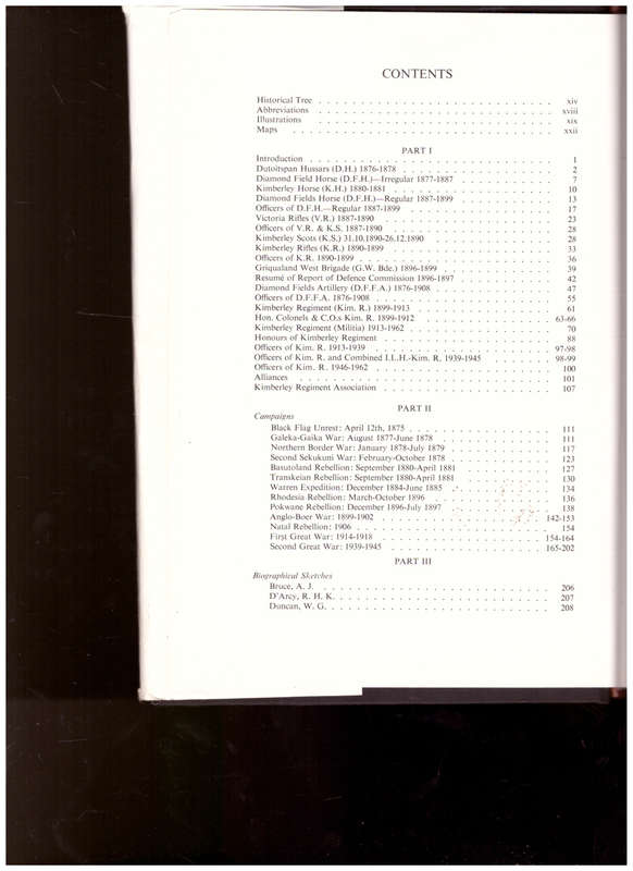 KIMBERLEY REGIMENT, ITS HISTORY