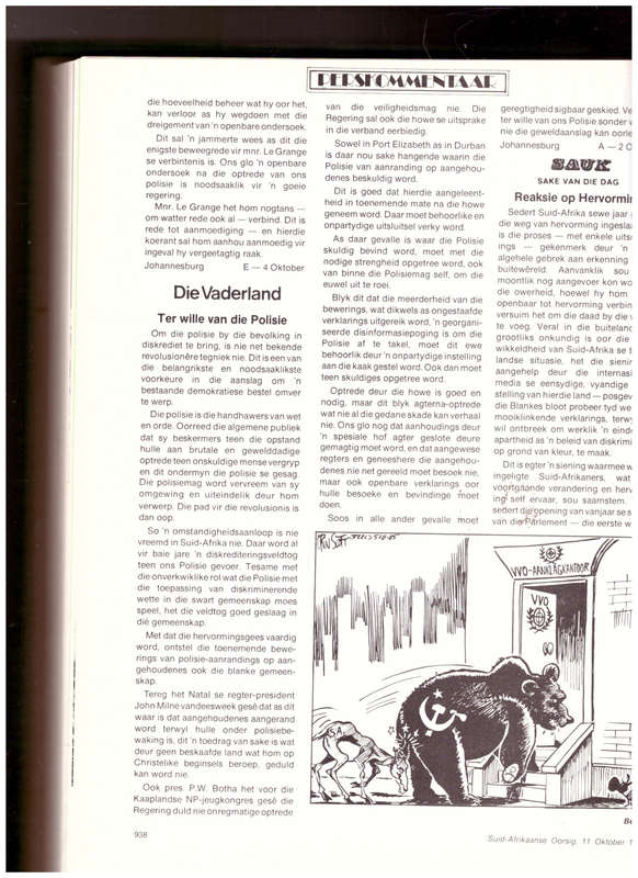 S.A.OORSIG TYDSKRIFTE FEB.1985-DES. 1985 GEBIND IN HARDEBAND