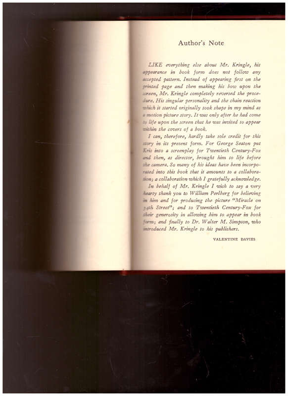 MIRACLE ON 34th STREET, 1 ST ED. 1947