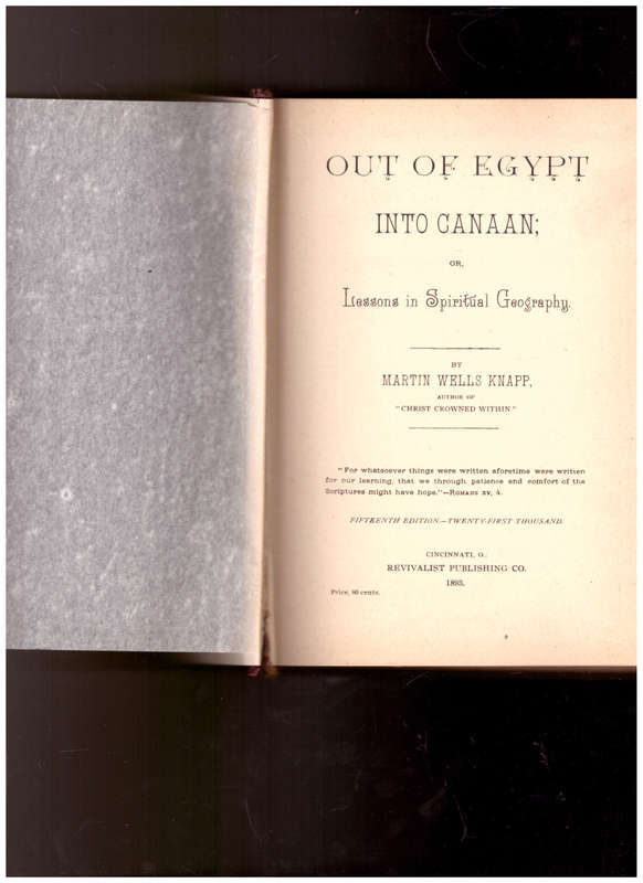 OUT OF EGYPT INTO CANAAN, 1 ST ED. 1893