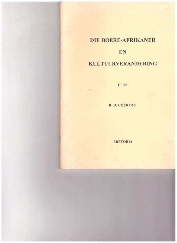 DIE BOERE-AFRIKANER EN KULTUURVERANDERING