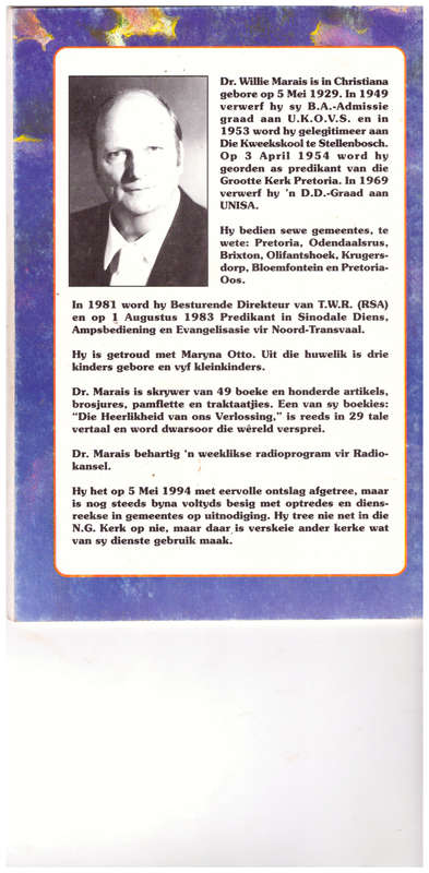 SO SIEN EK DIE TOEKOMS VAN DIE AFRIKANER deur DR. WILLIE MARAIS