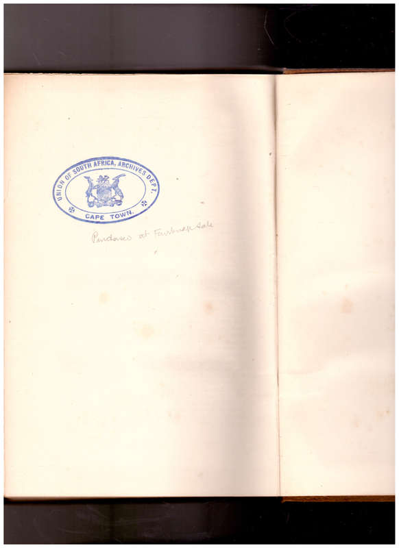 PRECIS OF THE ARCHIVES OF THE CAPE OF GOOD HOPE, REQUESTEN OR MEMORIALS F-O VOL.II 1 ST ED. 1906