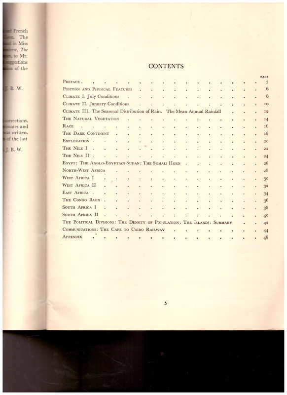 AFRICA: A GEOGRAPHY NOTE-BOOK 1937