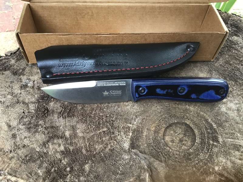 KIZLYAR SUPREME RUSSIAN TACTICAL KNIFE MODEL: COLADA CPM BLUE MICARTA HANDLE