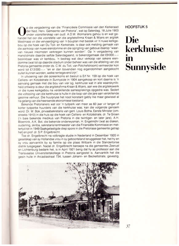 DIE NEDERDUITSCH HERVORMDE GEMEENTE-PRETORIA 1855-1980, ENKELE GREPE UIT DIE GESKIEDENIS