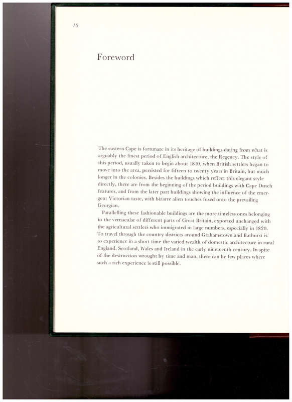 GRAHAMSTOWN FROM COTTAGE TO VILLA, 1/4 LEATHER LIMITED TO 100 COPIES, THIS IS NO. 27