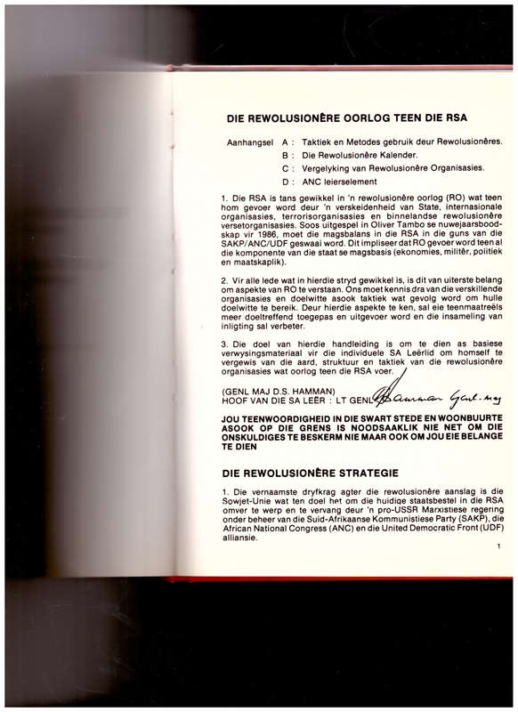 REVOLUSIONERE OORLOGVOERING TEEN DIE RSA