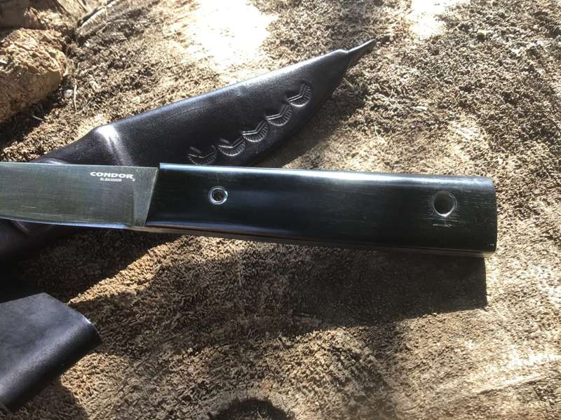 CONDOR URBAN EDC PUUKKO KNIFE 3,29 1095 CARBON STEEL BLADE, PLACK PAPER MICARTA HANDLE, WELTED SHEA