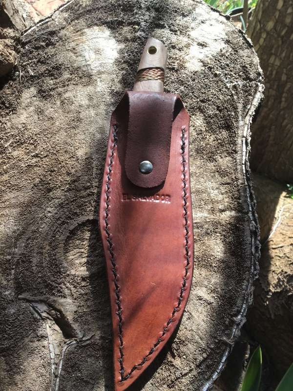 CONDOR HEADSTRONG KNIFE 4,02 1095 CARBON STEEL BLADE, WALNUT HANDLE, WELTED LEATHER SHEATH CTK2813