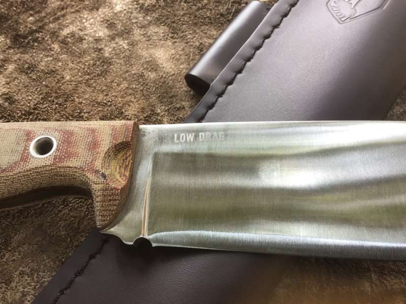 CONDOR LOW DRAG KNIFE 6,58 1075 CARBON STEEL BLADE, MICARTA HANDLE, WELTED LEATHER SHEATH CTK2814