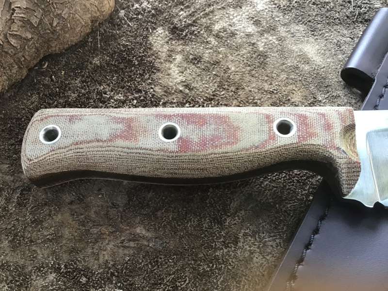 CONDOR LOW DRAG KNIFE 6,58 1075 CARBON STEEL BLADE, MICARTA HANDLE, WELTED LEATHER SHEATH CTK2814