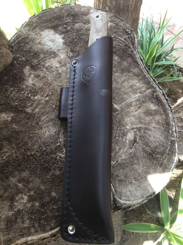 CONDOR LOW DRAG KNIFE 6,58 1075 CARBON STEEL BLADE, MICARTA HANDLE, WELTED LEATHER SHEATH CTK2814