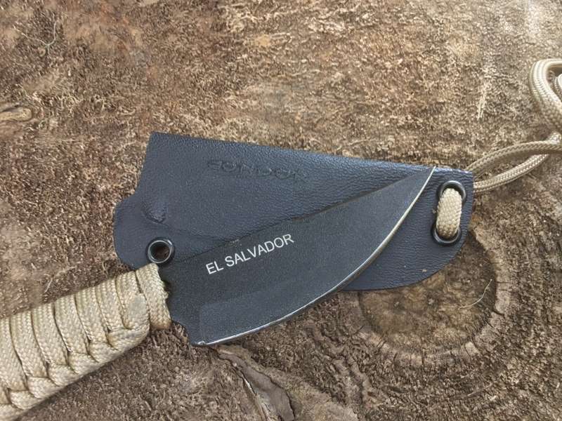 CONDOR KICKBACK KNIFE FIXED 2,75 CARBON STEEL BLADE, TAN  PARA CORD WRAPPED HANDLE, KYDEX SHEATH