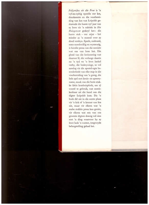 POLFYNTJIES VIR DIE PROE deur C. LOUIS LEIPOLDT 1 STE UITG. 1963