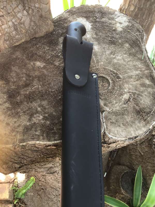 CONDOR KUMUNGA CAMP KNIFE 10-1/4 BLACK CARBON STEEL BLADE, POLYPROPYLENE HANDLE, LEATHER SHEATH
