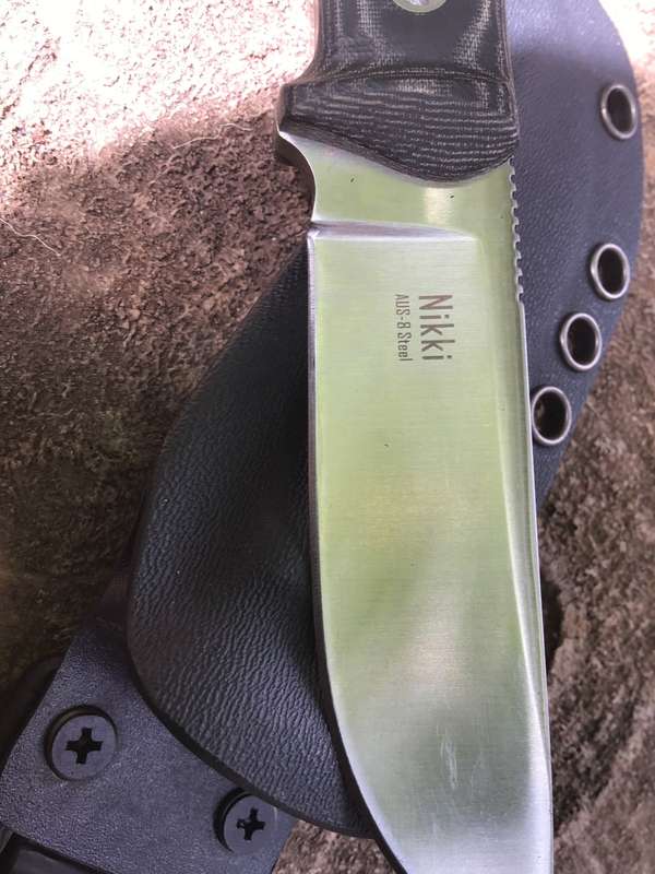 KIZLYAR SUPREME TACTICAL KNIFE MODEL: NIKKI D2 STEEL, MICARTA HANDLE