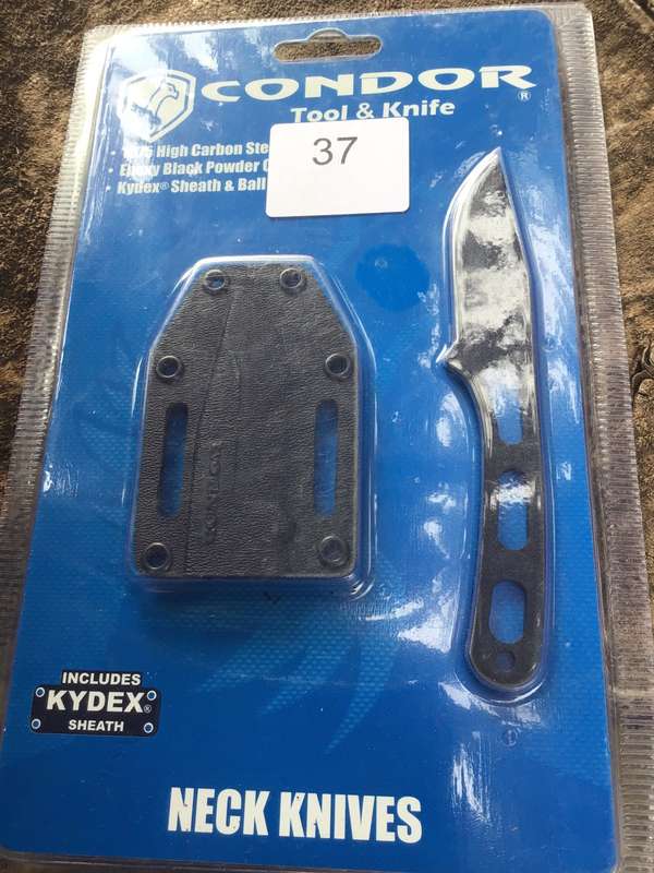 CONDOR WINDFANG NECK KNIFE WITH KYDEX SHEATH, BALL CHAIN CTK 7044