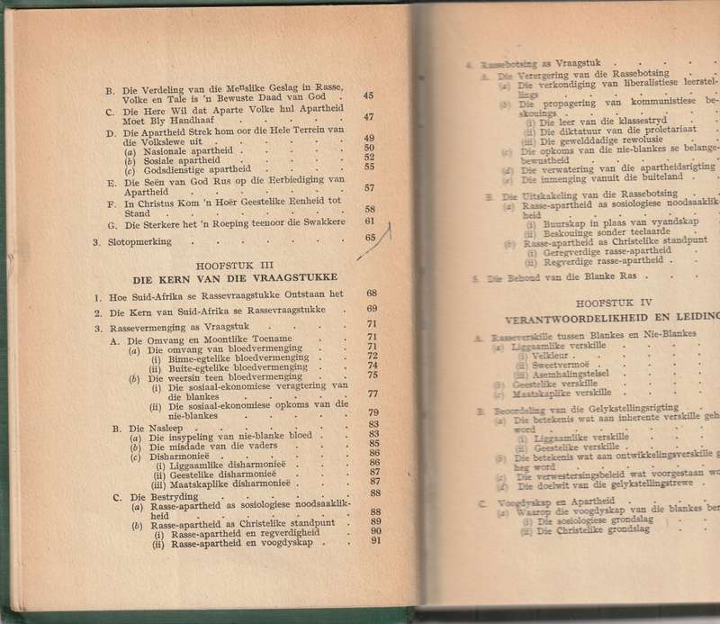 REGVERDIGE RASSE-APARTHEID deur PROF. DR. G. CRONJE 1 STE UITG. 1947
