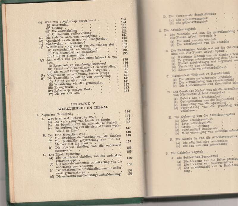 REGVERDIGE RASSE-APARTHEID deur PROF. DR. G. CRONJE 1 STE UITG. 1947