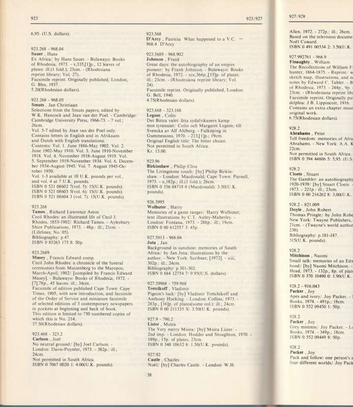 BIBLIOGRAFIE VAN BUITELANDSE PUBLIKASIES OOR SUID-AFRIKA 1974-1975