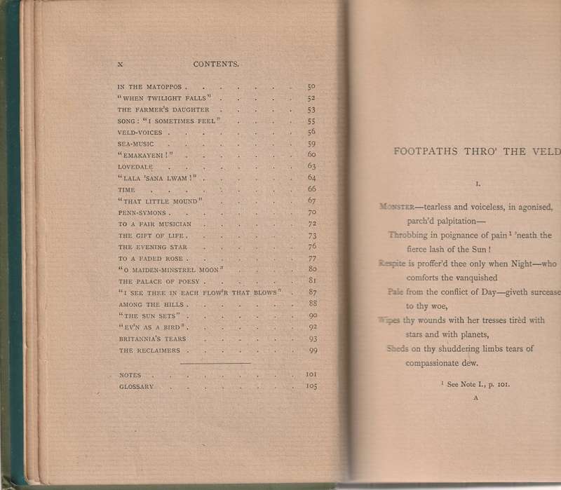 FOOTPATHS THRO` THE VELD & OTHER SONGS AND IDYLLS OF SOUTH AFRICA