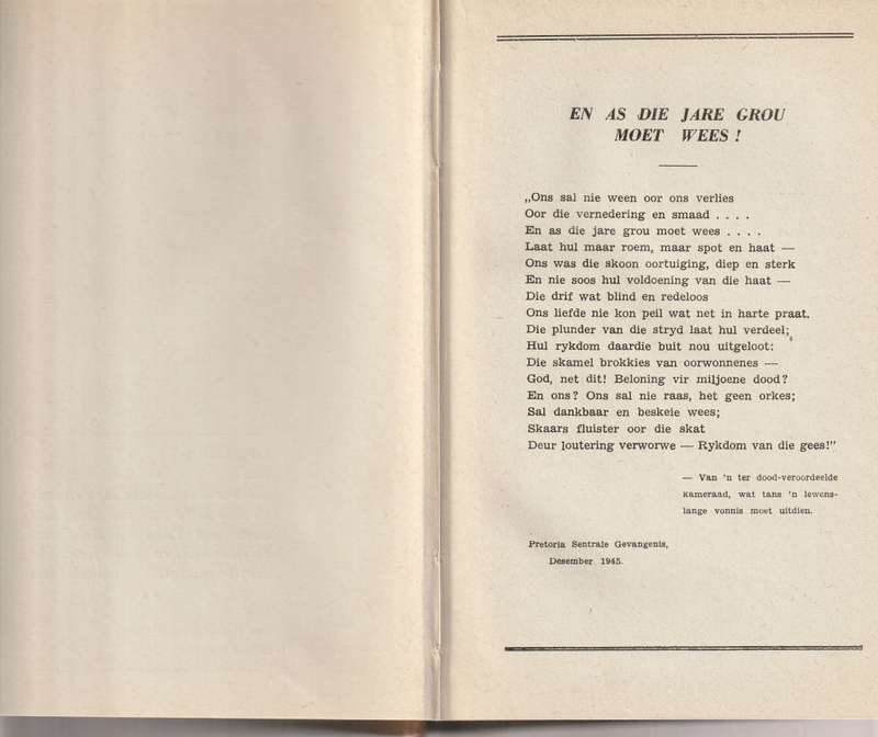 SONDER GEWERE, `N VERHAAL VAN NOG `N RONDTE