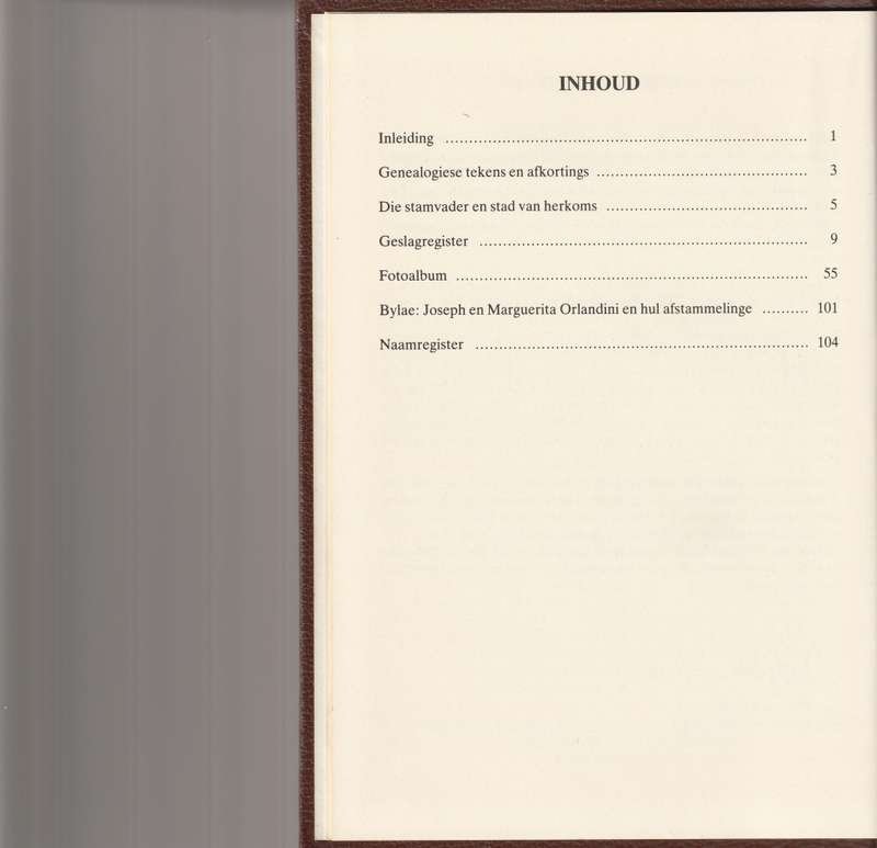 ORLANDINI `N FAMILIEGESKIEDENIS
