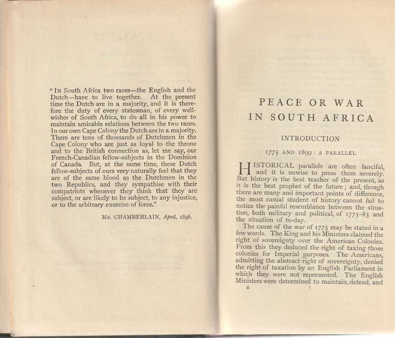 PEACE OR WAR by A.M.S METHUEN 1 st Ed. 1901